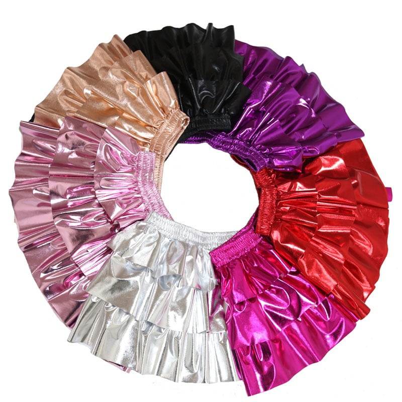 Детска пайетена пола А-линия, три слоя като торта, полиестер 95% / спандекс 5%, за деца 3–8 г.