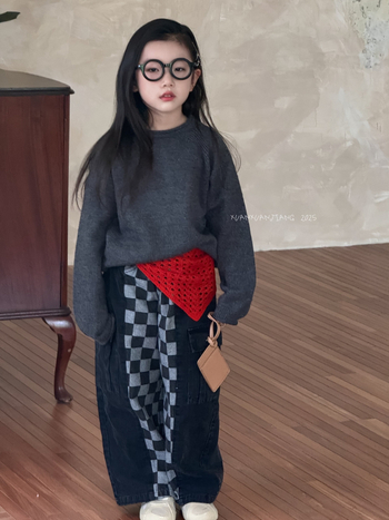 Детска пола в корейски стил с подплата, основна тъкан акрил, 100% съдържание, за деца 3–8 г., есен 2025, марка Xuanxuan sauce