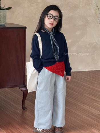 Детска пола в корейски стил с подплата, основна тъкан акрил, 100% съдържание, за деца 3–8 г., есен 2025, марка Xuanxuan sauce