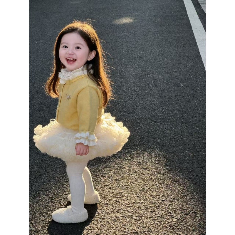 Детска принцеса рокля с тюл и пухкава пола, полупрофилна кройка, едноцветна, полиестер (>85%)