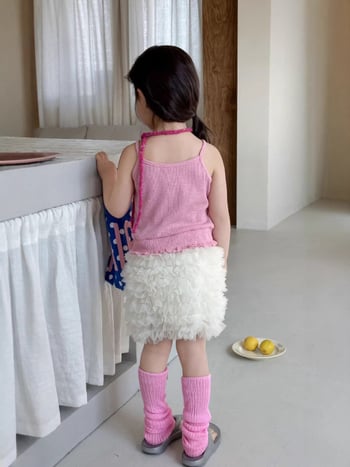 Детска рокля | Корейски стил, плисирана пола; Вискоза; Полиестер; Ниво на безопасност: Клас B; Полу-дълга пола