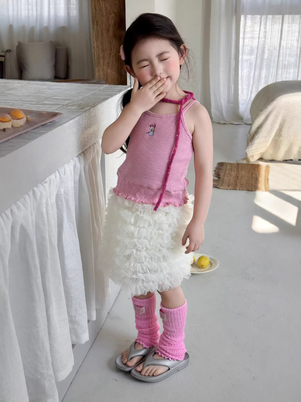 Детска рокля | Корейски стил, плисирана пола; Вискоза; Полиестер; Ниво на безопасност: Клас B; Полу-дълга пола