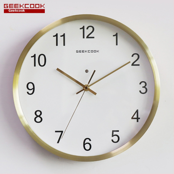 Μεταλλικό ρολόι τοίχου με φωτιζόμενο LED νυχτερινό φως, αισθητήρας φωνητικής ενεργοποίησης και κίνηση quartz