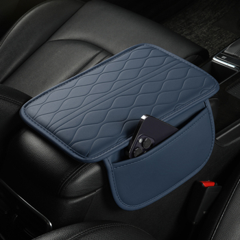 Kožni jastučić za naslon za ruke u automobilu, reljefni uzorak, jednostruki sloj, univerzalna prilagodba, dimenzije 30×20×1,6 cm
