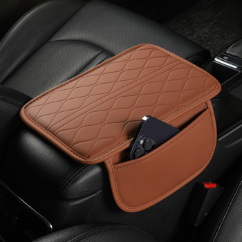 Kožni jastučić za naslon za ruke u automobilu, reljefni uzorak, jednostruki sloj, univerzalna prilagodba, dimenzije 30×20×1,6 cm