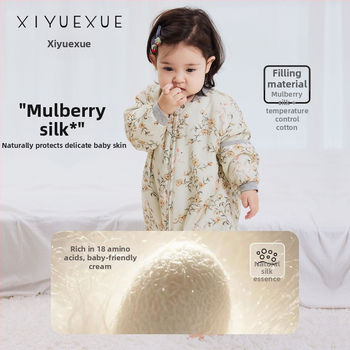 Υπνόσακος βρέφους για όλες τις εποχές, εξωτερικό ύφασμα από μπαμπού, γέμισμα από μετάξι μουριάς, κουβέρτα κατά κλωτσήματος