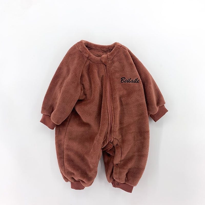 Детски цял гащеризон за спане от Corduroy, дебел зимен модел, за новородени до 1 година, безопасност клас B, издаден пролет 2025