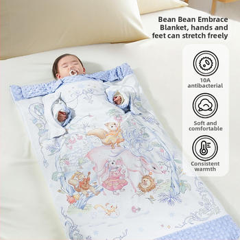 Παιδικός υπνόσακος με προστασία της κοιλιάς, στυλ καρτούν, ύφασμα πολυεστερικό κουβέρτα, βάρος 0.55–1.0 kg, γέμισμα: 230 g fleece + 200 g πλεκτό βαμβάκι, προσαρμόσιμο