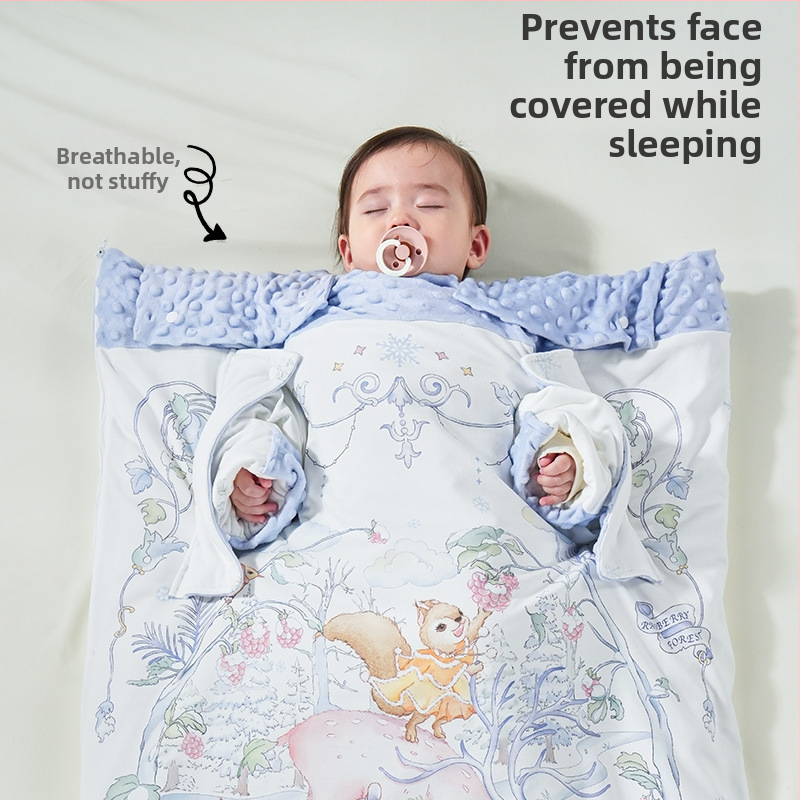 Παιδικός υπνόσακος με προστασία της κοιλιάς, στυλ καρτούν, ύφασμα πολυεστερικό κουβέρτα, βάρος 0.55–1.0 kg, γέμισμα: 230 g fleece + 200 g πλεκτό βαμβάκι, προσαρμόσιμο