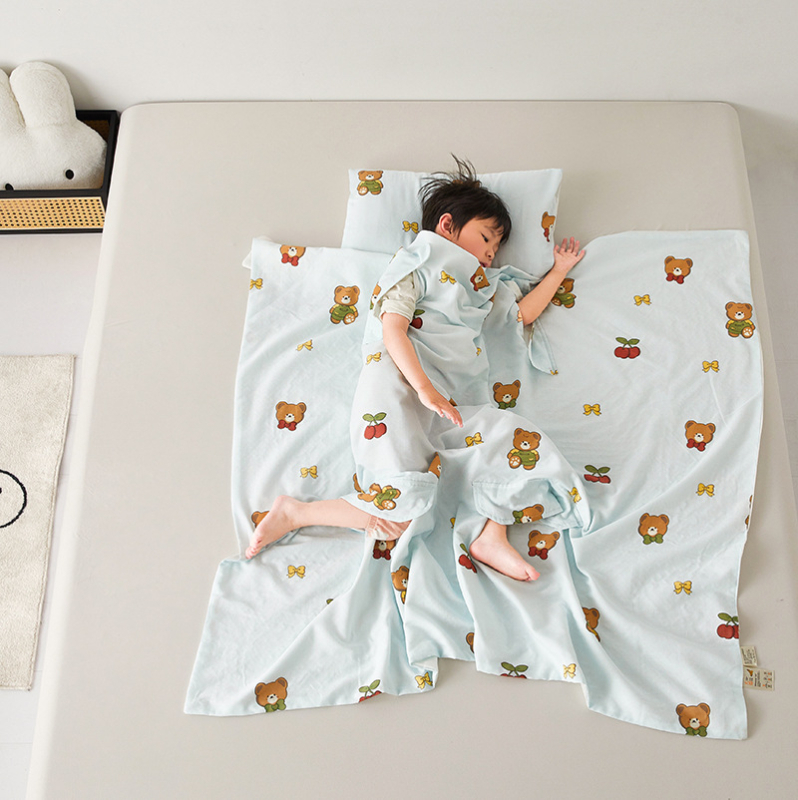 Παιδικός υπνόσακος/κουβέρτα κατά των κλωτσιών από γάζα 100% βαμβάκι, βάρος 0.55-1.0 кг, πλήρωσης ίνες