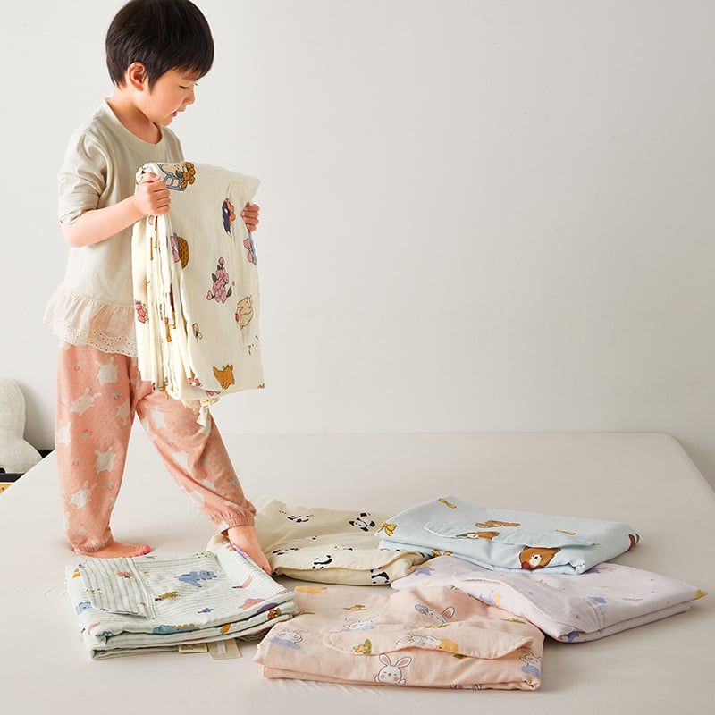 Παιδικός υπνόσακος/κουβέρτα κατά των κλωτσιών από γάζα 100% βαμβάκι, βάρος 0.55-1.0 кг, πλήρωσης ίνες