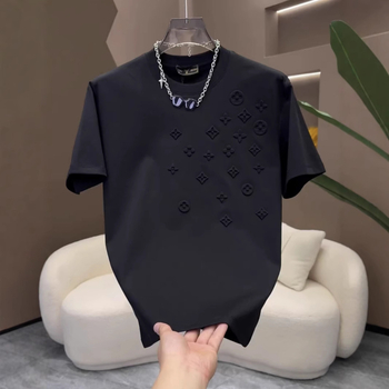 Muška ljetna T-shirt s kratkim rukavima, okrugli izrez, široki kroj, lan, antibakterijska tkanina