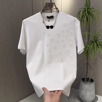 Muška ljetna T-shirt s kratkim rukavima, okrugli izrez, široki kroj, lan, antibakterijska tkanina