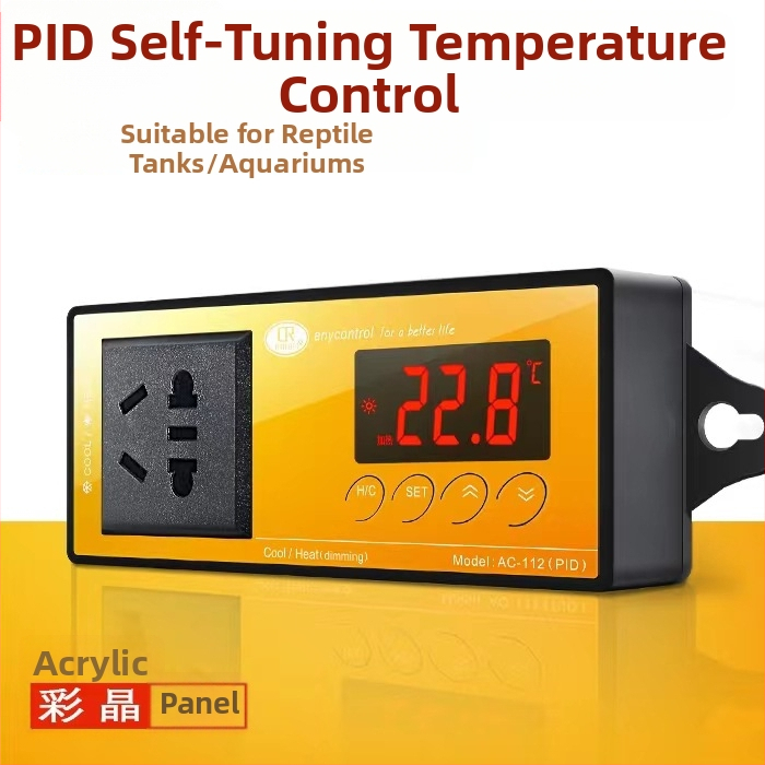 Ξύλινο terrarium για ερπετά με κεραμική λάμπα и ηλεκτρονικό θερμοστάτη για έλεγχο θερμοκρασίας