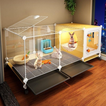 Пластмасова клетка за зайци с тоалетна, cwlong-262, внесена, вътрешна употреба, гнездо за домашни любимци