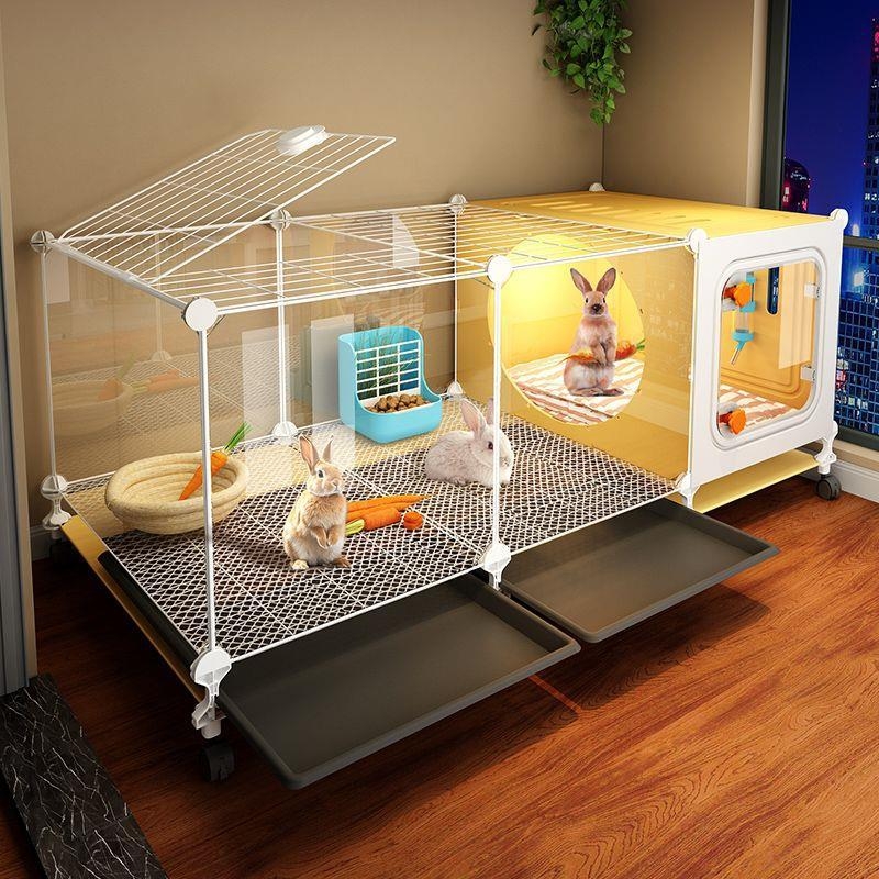 Пластмасова клетка за зайци с тоалетна, cwlong-262, внесена, вътрешна употреба, гнездо за домашни любимци