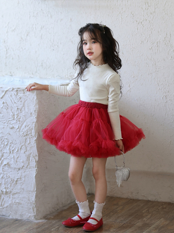 Принцесова мрежеста пухкава пола за момичета (марля тъкан, полиестер 50%, подплата памук, възраст 3–8 г)