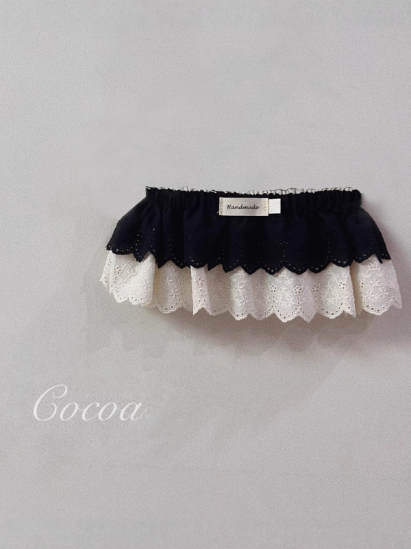Dječja pamukova mini suknja s vezenjem i čipkom, korejski stil, naborana tekstura, za uzrast 1–3 godine
