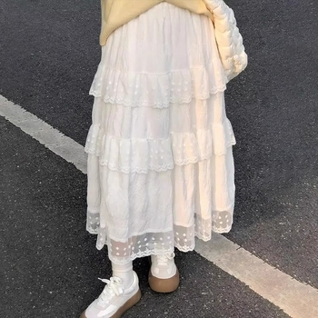 Детска пола за момичета, А-линия, лято 2025, за момичета над 8 години (над 140 см), 100% основна тъкан