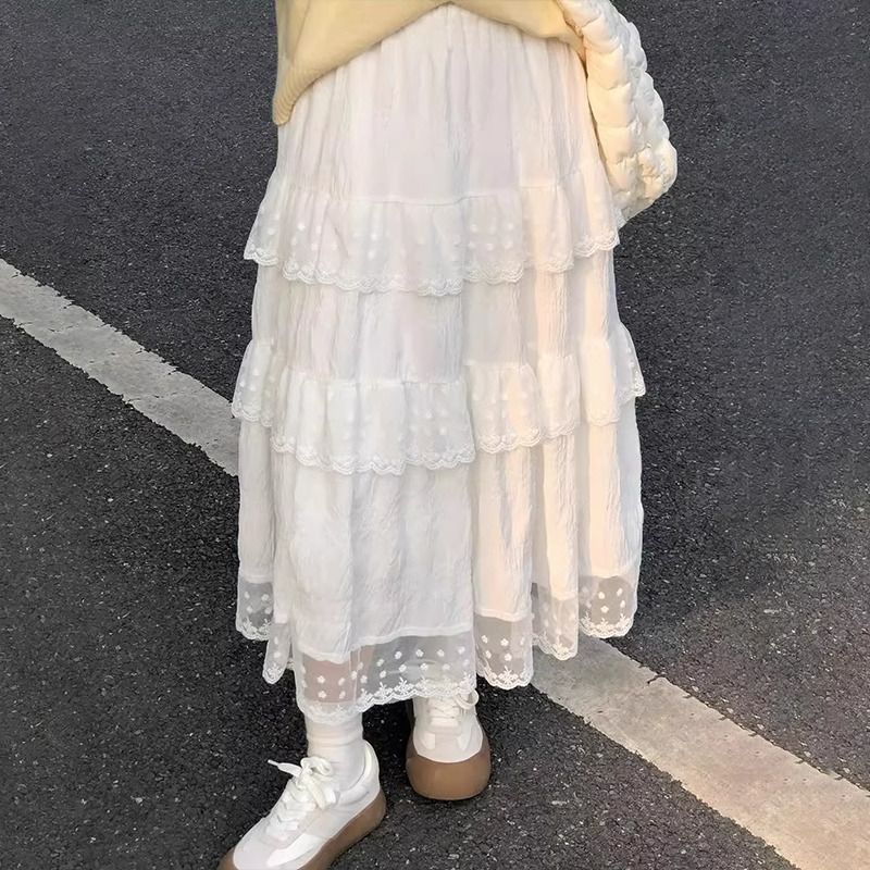 Детска пола за момичета, А-линия, лято 2025, за момичета над 8 години (над 140 см), 100% основна тъкан