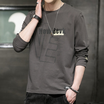 Μακρυμάνικη βαμβακερή T-shirt με ρίγες, χαλαρή γραμμή, στρογγυλός λαιμός.