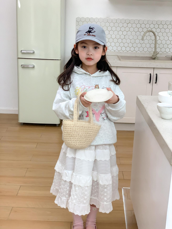 Детска пола за принцеси с дантела, слоеста памучна, 80% памук, за момичета 3–8 г, пролет