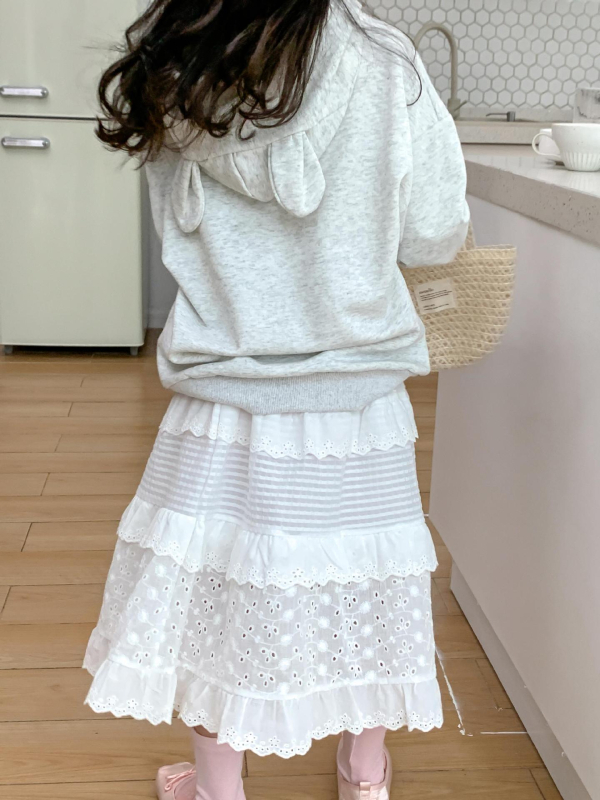 Детска пола за принцеси с дантела, слоеста памучна, 80% памук, за момичета 3–8 г, пролет