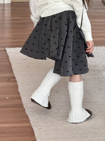 Детска пола в корейски стил, миди с асиметричен силует, памук 80%