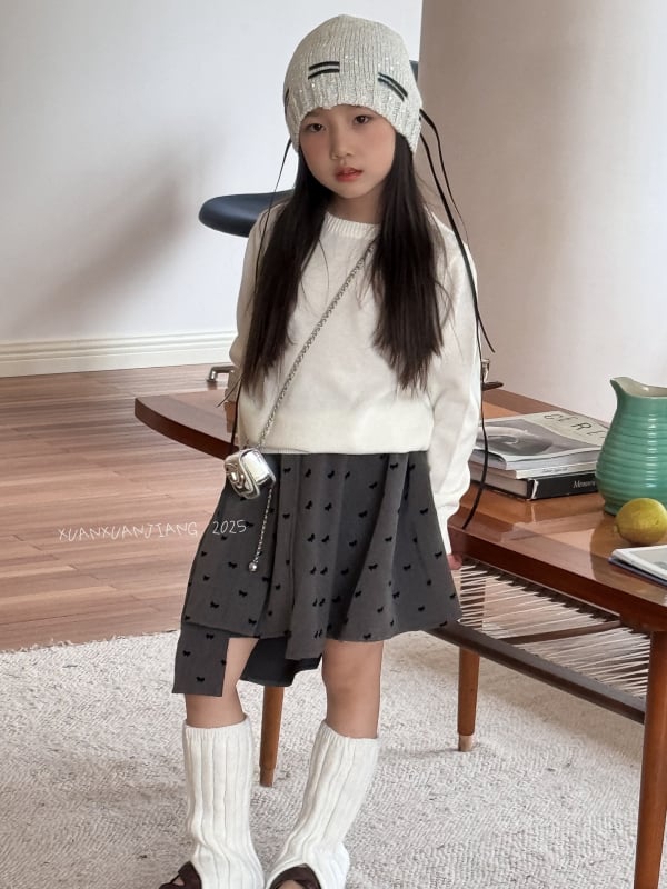 Детска пола в корейски стил, миди с асиметричен силует, памук 80%