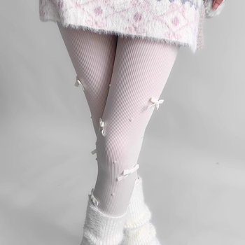 Dresuri din bumbac cu model fundă, modelare și anti-fricțiune, grosime medie, pentru femei 18-40 ani, iarnă primăvară toamnă