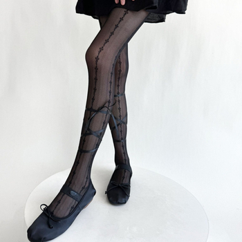 Șosete cu bretele, model cu trifoi cu patru foi, stil balet, ultra-subțiri, modelare, poliester 70-80%