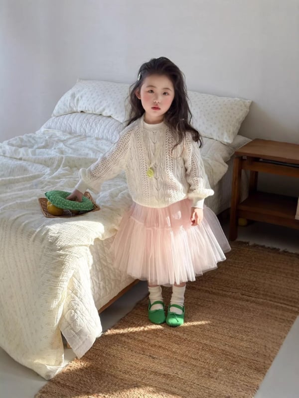 Детска пола в корейски стил, пухкава пола с мрежеста материя и съдържание памук, безопасност клас B, за момичета 3–8 г, пролет 2026
