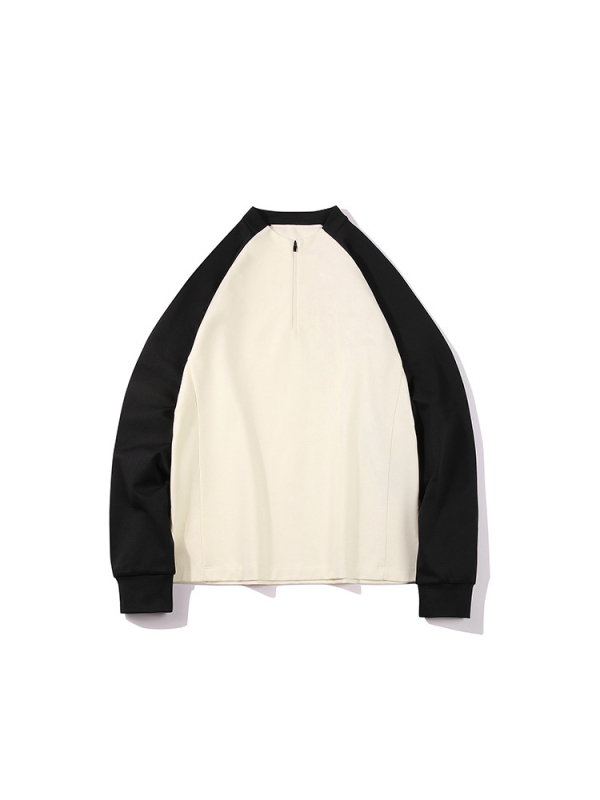 Férfi fél-zip hosszú ujjú, gyorsan száradó póló, 100% poliészter, karcsú szabás