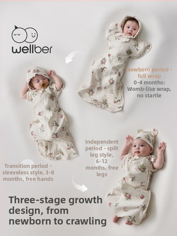 Sac de dormit bebe tip cocoon, nou-născuți 0–1 ani, bumbac, 80 cm, model cu animale