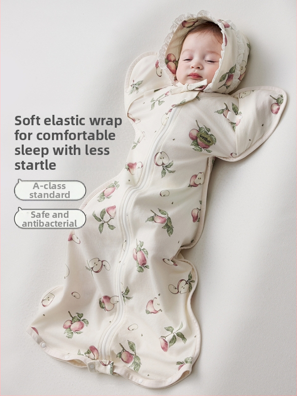 Sac de dormit bebe tip cocoon, nou-născuți 0–1 ani, bumbac, 80 cm, model cu animale