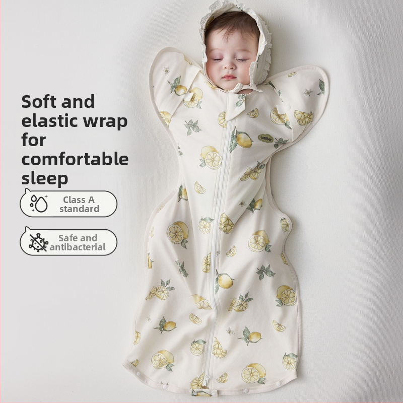 Sac de dormit bebe tip cocoon, nou-născuți 0–1 ani, bumbac, 80 cm, model cu animale