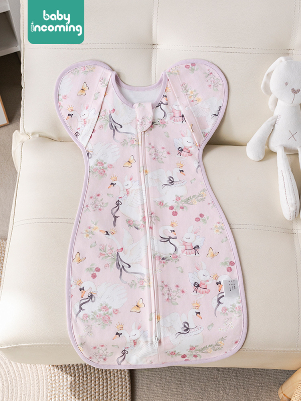 Újszülött alvózsák, cocoon-stílus, kötött pamut, puha és légáteresztő, négy évszakos
