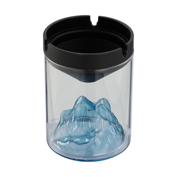 Scrumieră din sticlă cu capac – rezistentă la vânt, borosilicat, reutilizabilă pentru casă, birou sau cafenea