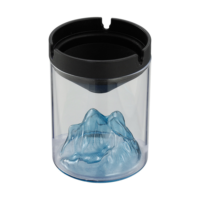 Scrumieră din sticlă cu capac – rezistentă la vânt, borosilicat, reutilizabilă pentru casă, birou sau cafenea