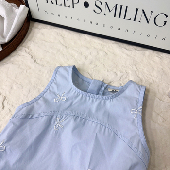 Fustă pentru copii cu bretele, stil coreean, bumbac, croială A, vară 2025