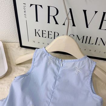 Fustă pentru copii cu bretele, stil coreean, bumbac, croială A, vară 2025