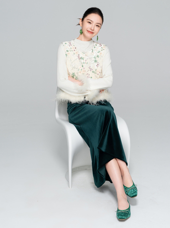 Duga suknja u silueti sirene, flokirani materijal, poliester s svilom (<30% svile), kineski stil, književni retro