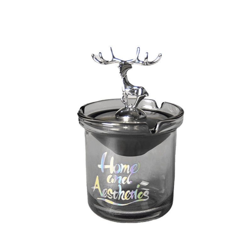 Ashtray Liuli în formă de urs, cu capac, pentru casă și birou — Material Liuli; Producție: Founding; Personalizare: Nu