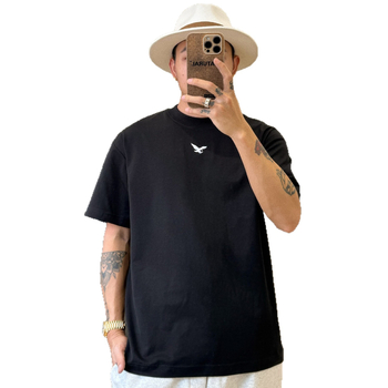 Tricou bărbăți de vară, guler rotund, mânecă scurtă, croială lejeră, poliester, broderie cu model animal