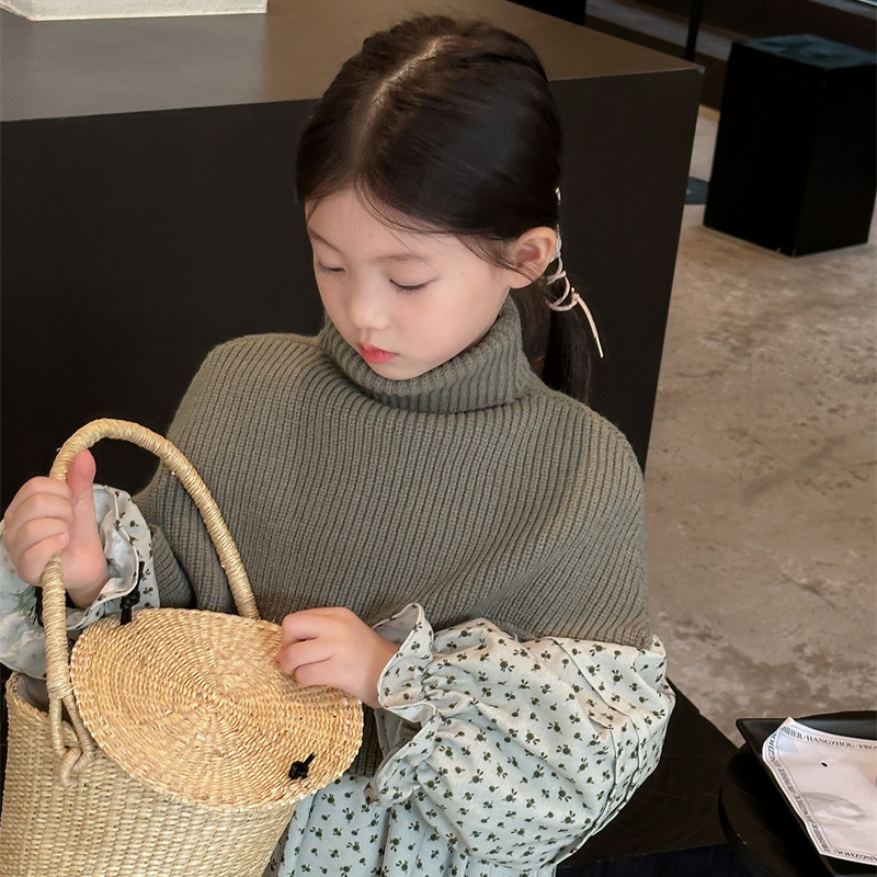 Рокля за момичета, корейски стил, дълги ръкави, 95% памук, А-линия, за възраст 3–8 години, есен 2023