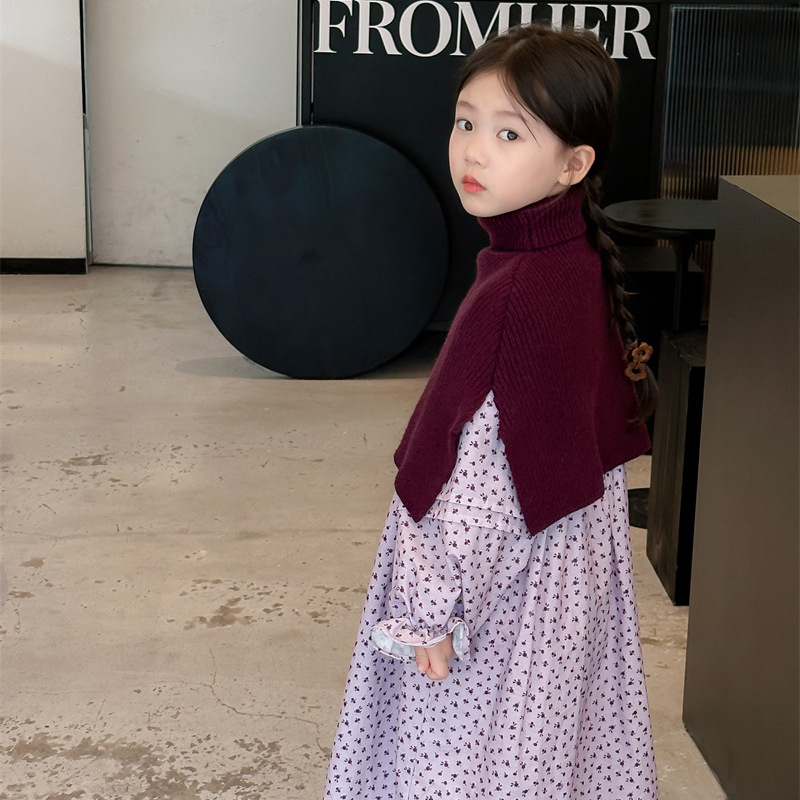 Рокля за момичета, корейски стил, дълги ръкави, 95% памук, А-линия, за възраст 3–8 години, есен 2023