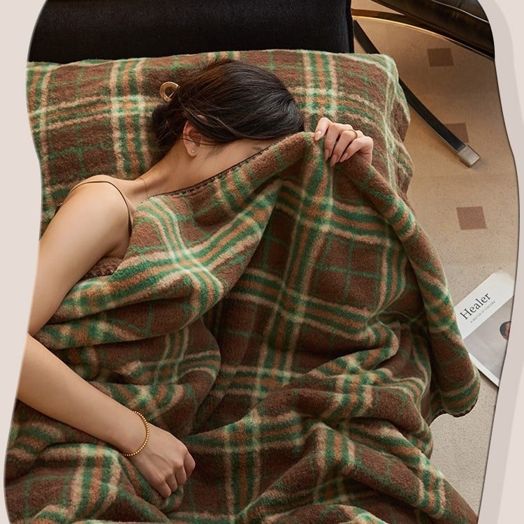 Téli gyapjú kasmír pléd, 2000 g, 2-3% zsugorodás, japán stílus