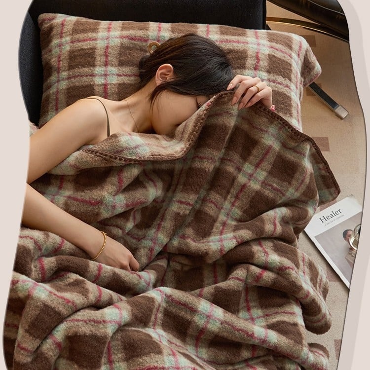 Téli gyapjú kasmír pléd, 2000 g, 2-3% zsugorodás, japán stílus