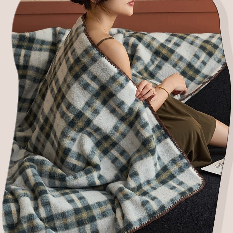 Téli gyapjú kasmír pléd, 2000 g, 2-3% zsugorodás, japán stílus