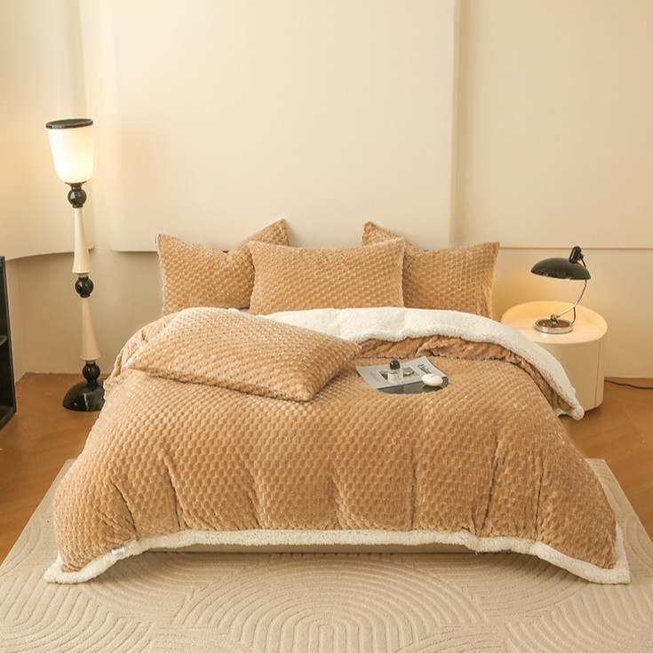 Deka od poliesterskih vlakana, debela zimaska flanel koral fleece, preko 5000 g, jesen-zima, moderni minimalistički stil
